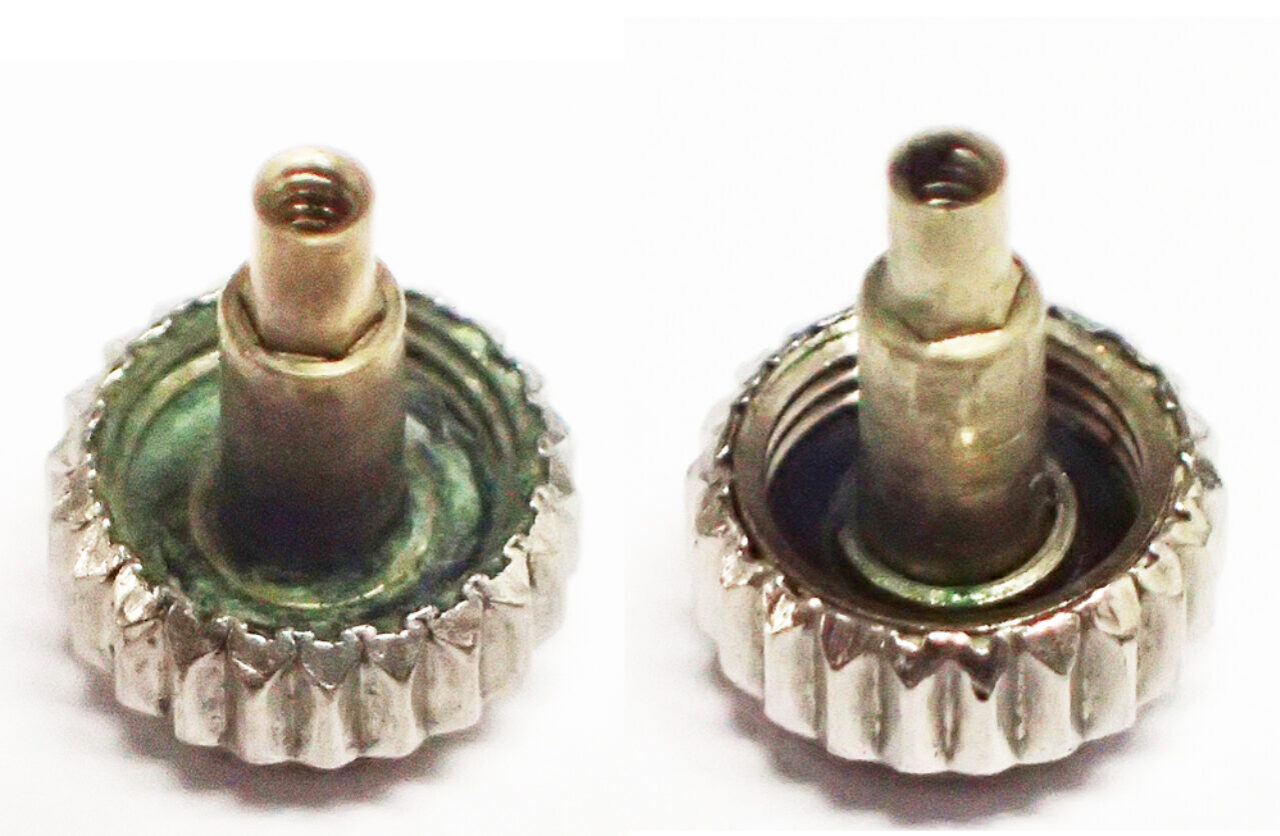 ねじ込めなくなったリューズは内側の修理により完全な状態まで再生できます。